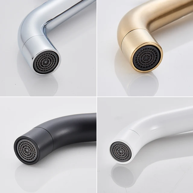 สีดําก๊อกน้ําอ่างล้างหน้าห้องน้ําอ่างล้างหน้าน้ําแตะร้อนเย็นอ่างล้างหน้าแตะห้องน้ําก๊อกน้ําแตะแปรงทองก๊อกน้ํา 4