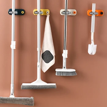 

New 1PC Broom Hanger Storage Rack Organizer Clips Clamping Fixed On Garden Wall Mop Clip Home Organization And Storage