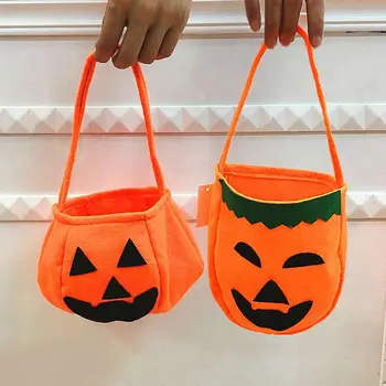 

10PCS Portable Halloween Trick Treat Pumpkin Bucket Bag for Kids Children Candy Party Favors Decoration Supplies