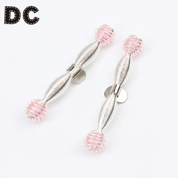 

20pcs/lot Pink Yellow Metal Spring Beads Caps Metal Charm Pendant Beads for DIY Bracelet Necklaces Jewelry Making Findings