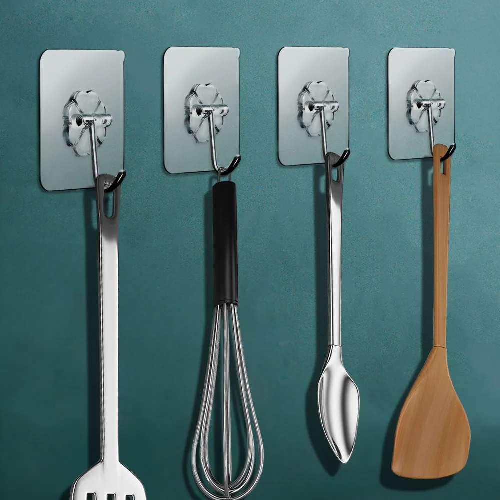 Obtenga esto Colgadores de pared de puerta autoadhesivos para el hogar y la cocina, anzuelos transparentes resistentes de carga, ventosa de taza para Baño oo3KMDbQwM5