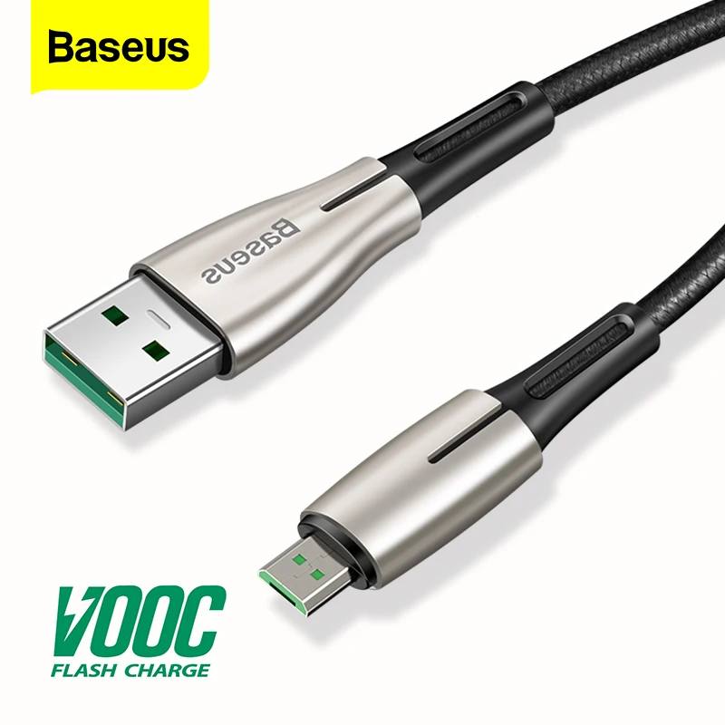 Baseus Micro USB кабель VOOC 4A флэш зарядка для OPPO MicroUSB 2A зарядное устройство Samsung Huawei Android