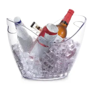 

1Pc 8L Large Capacity Transparent Dual-layer Ice Bucket Kitchen Wine Champagne Beer Bottle Container Holder Ведерко со льдом