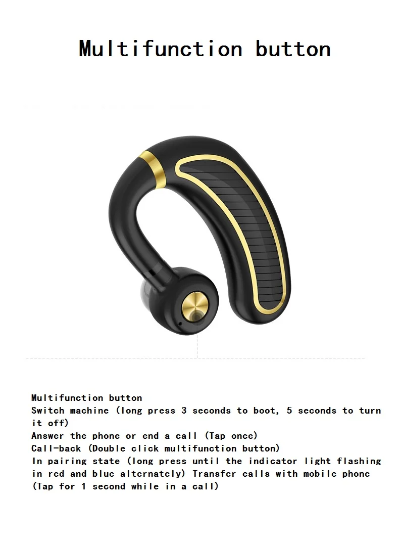 GDLYL Bluetooth V5.0 привод наушники беспроводной Крюк дизайн удобный мобильный телефон альтернативный наушник для левого/правого уха гарнитура