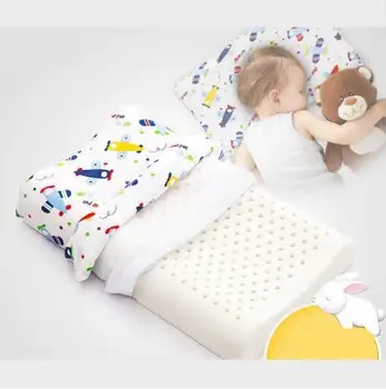 

Two Sizes Soft Latex Pillow for Baby Infant Kids Ergonomic Design Baby Head Cushion Neck Guard Cartoon Kids Pillow 12 Colors