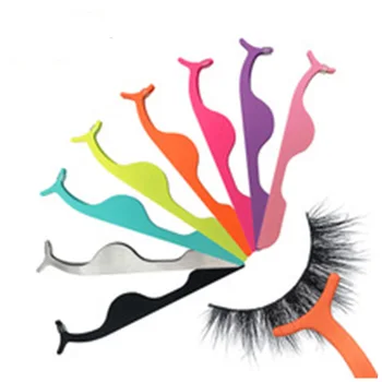 

10PCS Steel Eyelashes Extension Tweezers Auxiliary Clamp Clips Practice Beauty Eye Lash Makeup Tools