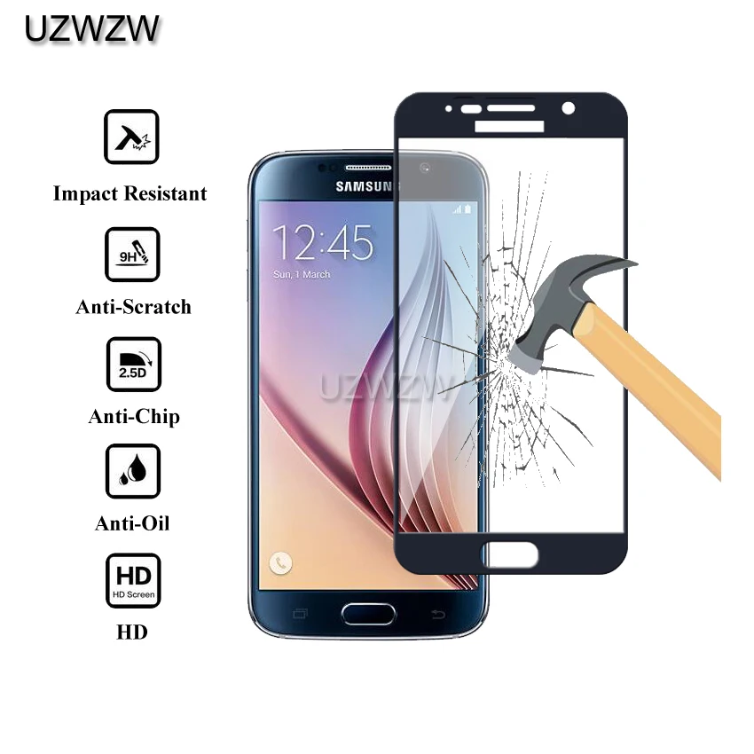 

Glass For Samsung S6 Full Cover Screen Protector Protective Tempered Glass For Samsung Galaxy S6 Tempered Glass