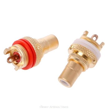 

8PCS Red+White HIFI RCA Socket Socket Chassis High Quality CMC Female Connector Au 25 20 Dropship