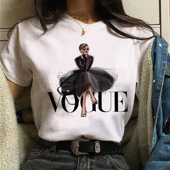 

Vogue Lady Women T Shirt aesthetic women fashion girls 90s Short Sleeve harajuku ulzzang print Graphic Casual Tops Female