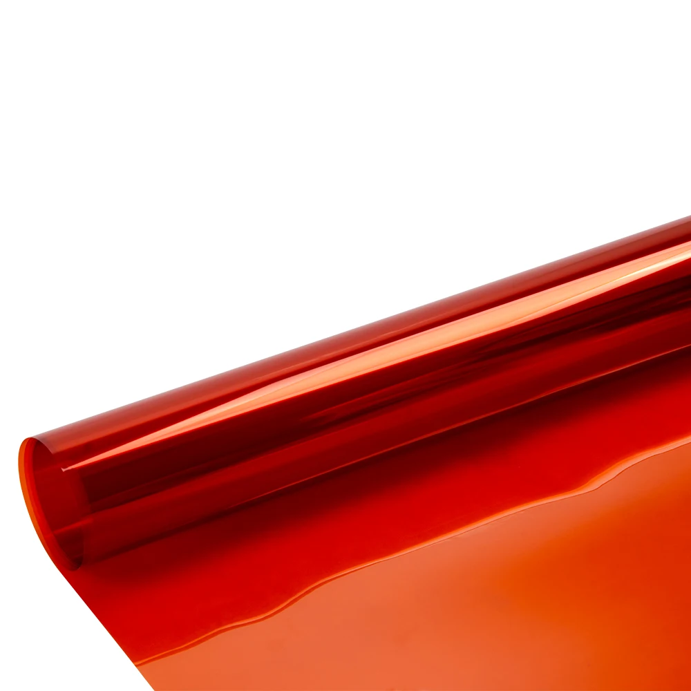 Sunice 50x300cm Orange Window Film Window Sticker Explosion-proof Heat Control Transparent Tint Party Christmas home decor