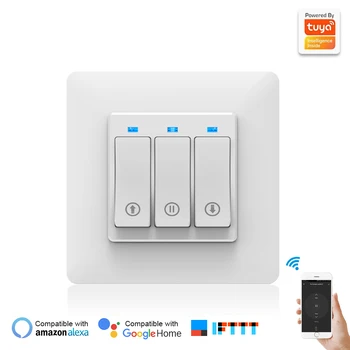 

Curtain Smart Switch Phone APP Remote Controlling Mechanical Button Smart Curtain Controller With Indicator Light EU PLUG