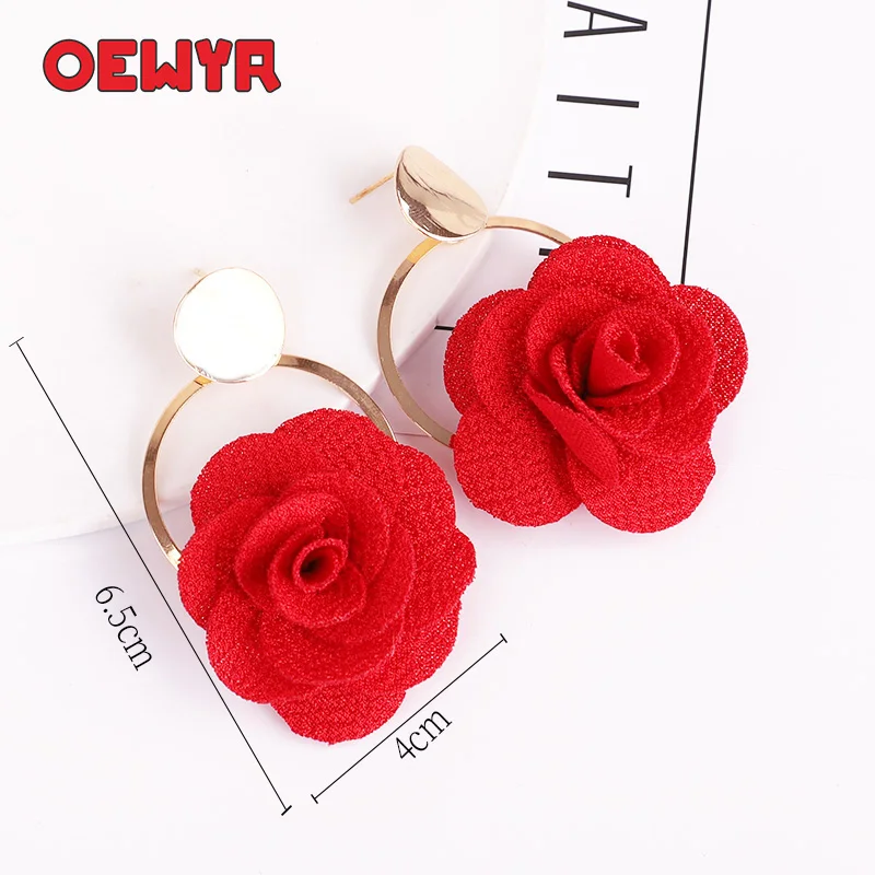Элегантные модные женские серьги OEWYR красочные большие круглые Цветочные