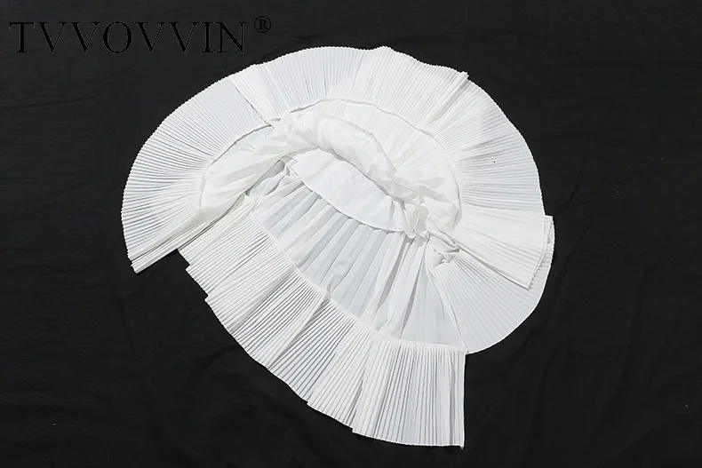 TVVOVVIN Solid Candy Color Heavy Crimp Irregular Cut Out Patchwork Elastic Waist Long Fund Half-body Mid-Calf Skirt ZX120