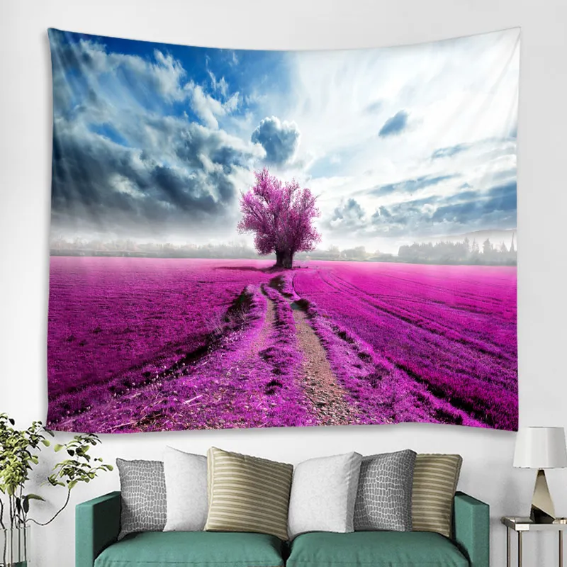 Beautiful Red trees and meadows Printed Large Wall Tapestry Cheap Hippie Wall Hanging Bohemian Wall Tapestries Mandala Wall Art