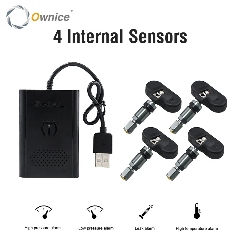 Ownice USB Android Built in TPMS Tire Pressure  Android Navigation Pressure Monitoring Alarm System Wireless Transmission TPMS car alarms for sale