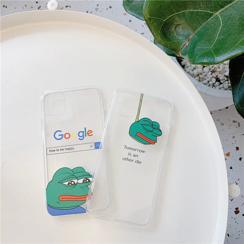 Смешной Sad Frog pepe meme ТПУ Мягкий Прозрачный чехол для телефона для iPhone 11 Pro MAX X XS MAX 7 7plus 8 8Plus XR задняя крышка