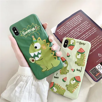 

Dinosaur IMD i11 Pro Phone Cases For iPhone 11 Pro MAX XS X XR Case Cute Cat Bear Silicone Edge Cover For iPhone 8 7 6S 6 Plus Cover