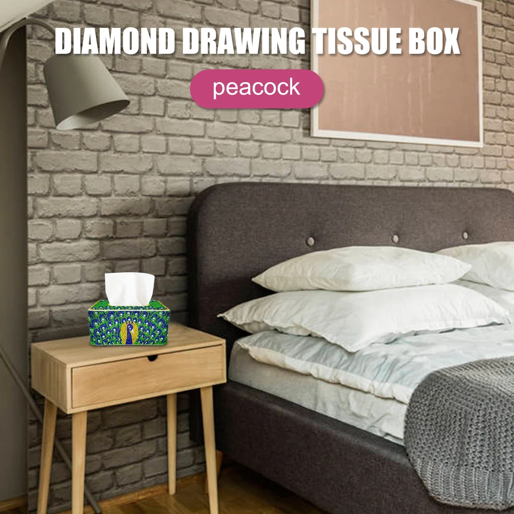 Description Picture 6 of itemDIY 5D Diamond Painting Tissue Box Paper Storage Case Craft Home Table Decoration Resin Diamond Tissue Box Craft Gift