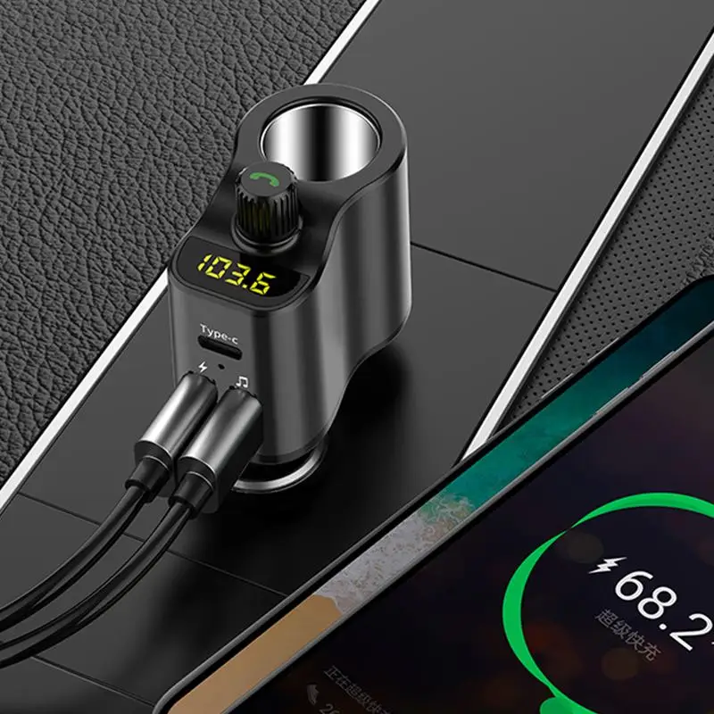 Универсальное многофункциональное автомобильное зарядное устройство Dual usb type C Bluetooth 3.1A быстрая зарядка автомобильное зарядное устройство u-диск Воспроизведение HD декодирование FM