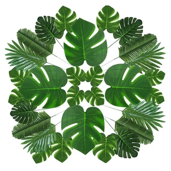 

Artificial Palm Leaves Tropical Leaves for Party Decor Supplies for Hawaiian Luau Party Beach Theme Party Table Leaves,70 Pcs 6