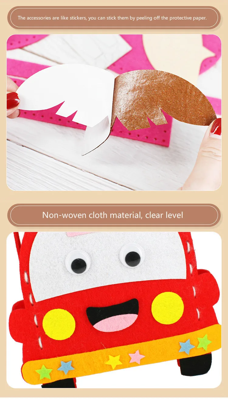 DIY Аппликация на сумку дети ручной работы Монтессори игрушки ткань мультфильм животных цветок мешок искусство и ремесло игрушки рождественские подарки