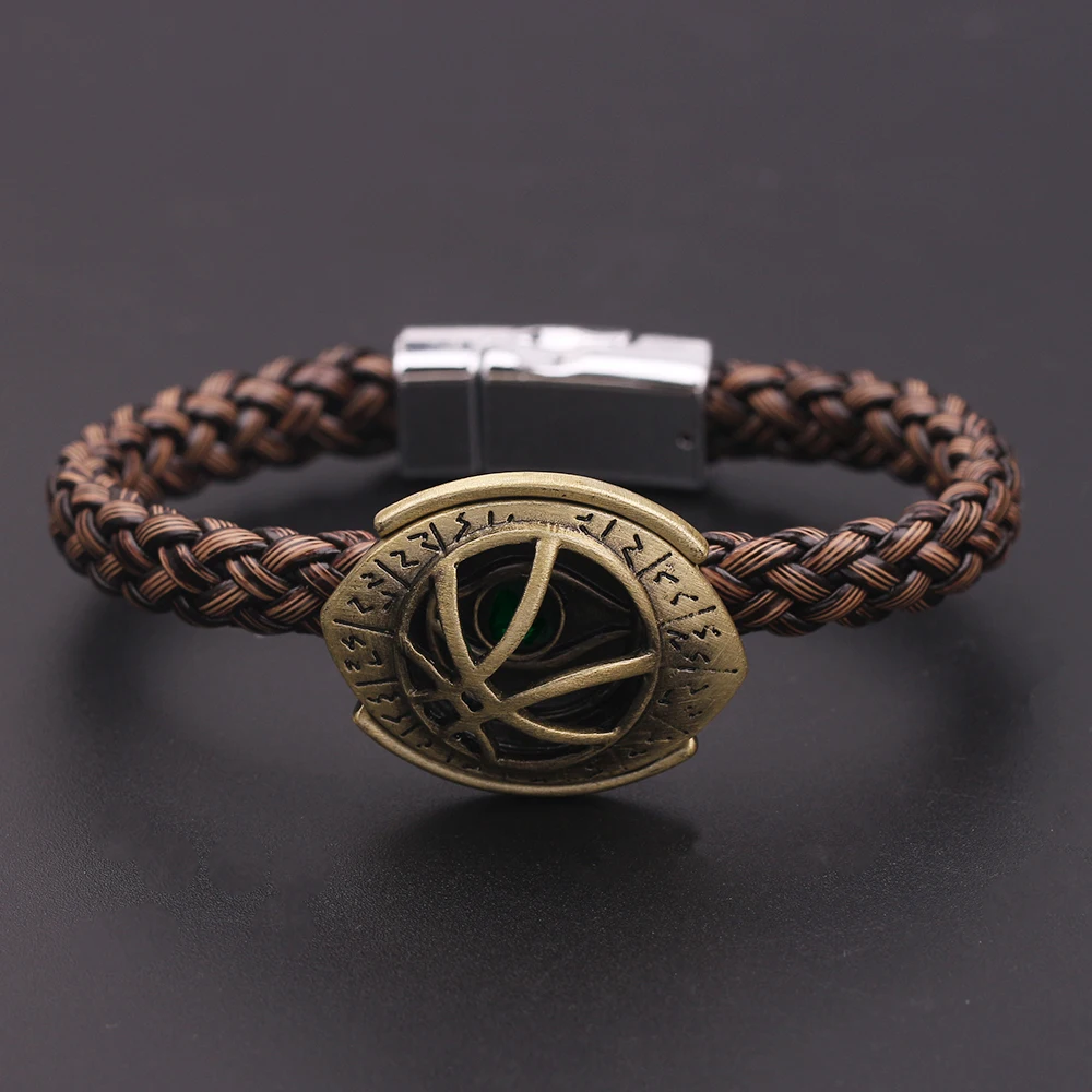Marvel The Avengers Superhero Doctor Strange Bracelet Mystic Artefatto Eye Of Agamotto Intrecciato Corda Catena Braccialetto Gioielli