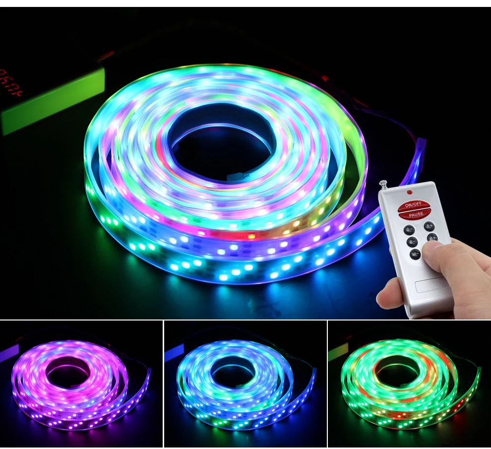 RGB Dream Цвет сменные светодиодные ленты 5050 течёт светильник воды 5 м с 133 программы RF контроллер праздничное украшение Сказочный светильник s