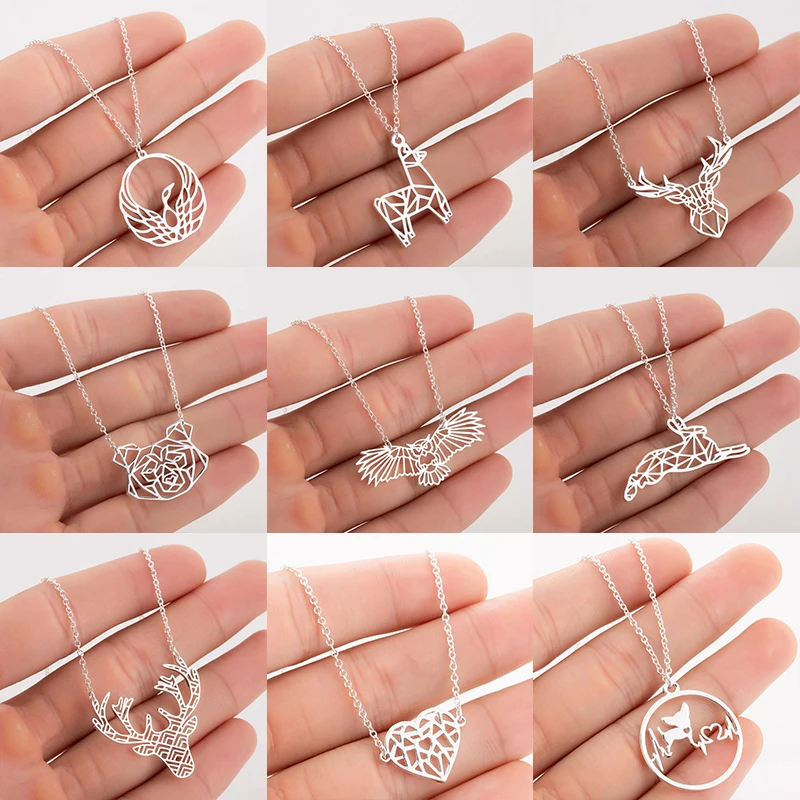 

FENGLI Stainless Steel Charm Eagle Rabbit Mom Family Necklaces Jewelry Lovely Boy Girl Pendant Choker Women Delicate Gift