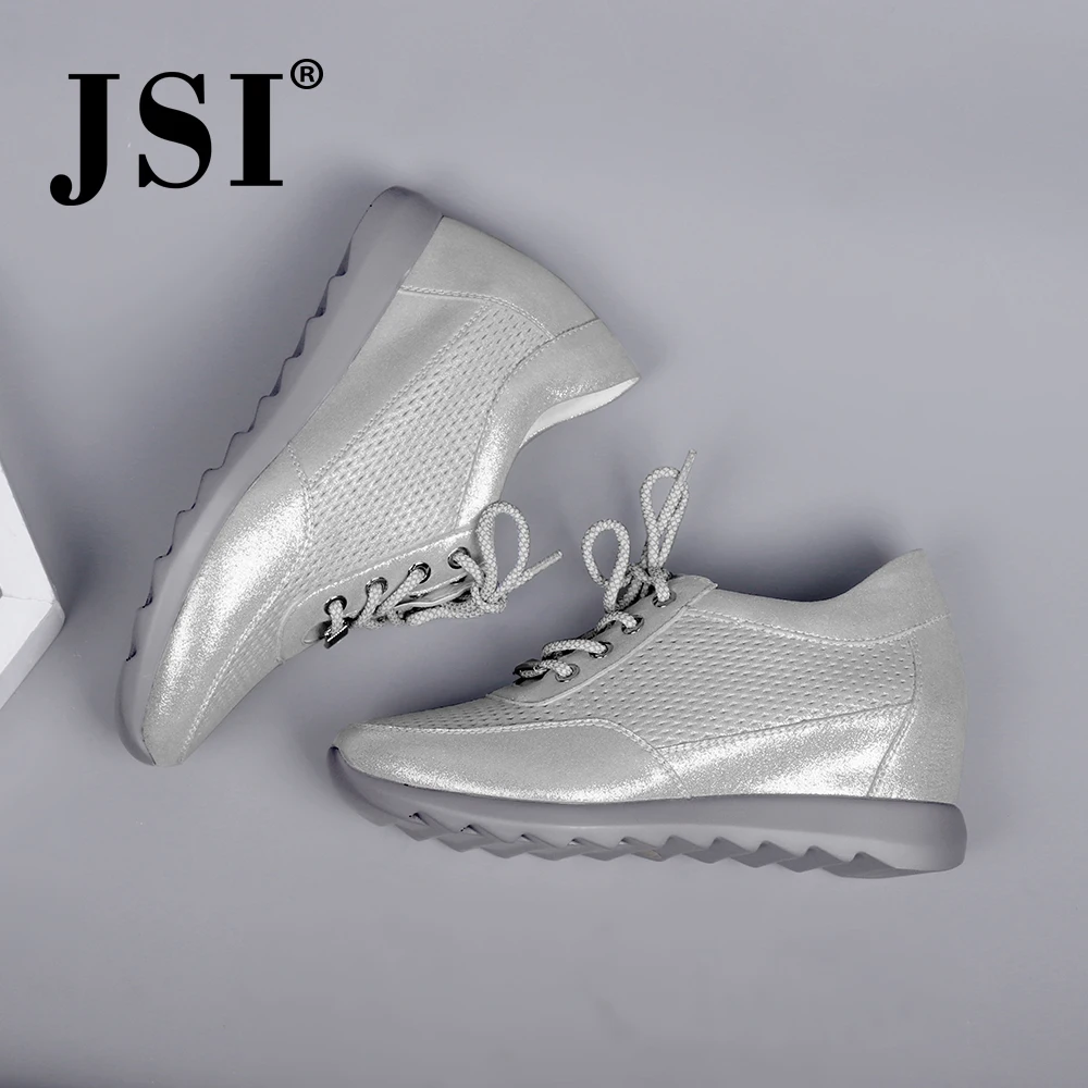 Tanie JSI kobieta buty szary Casual mieszkania prawdziwej skóry światło EVA podeszwa okrągłe Toe wysokiej jakości koronki wykonane ręcznie up mieszkania kobieta JO184