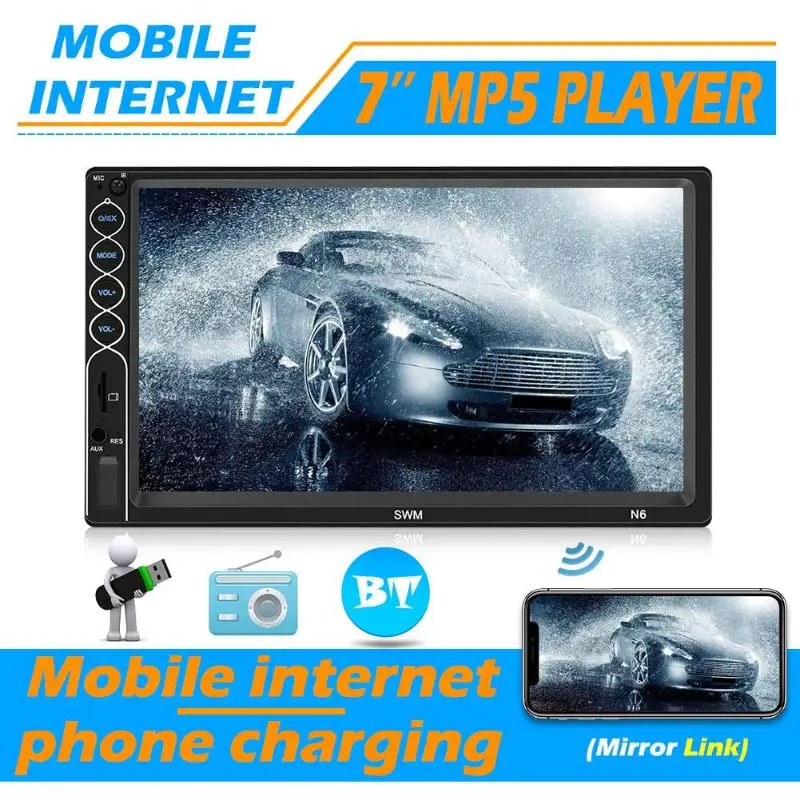 

SWM N6 2din Car Radio Stereo Video MP5 Player 2 Din 7 Touch Screen Autoradio Bluetooth USB AUX FM Rear Camera Multimedia Player