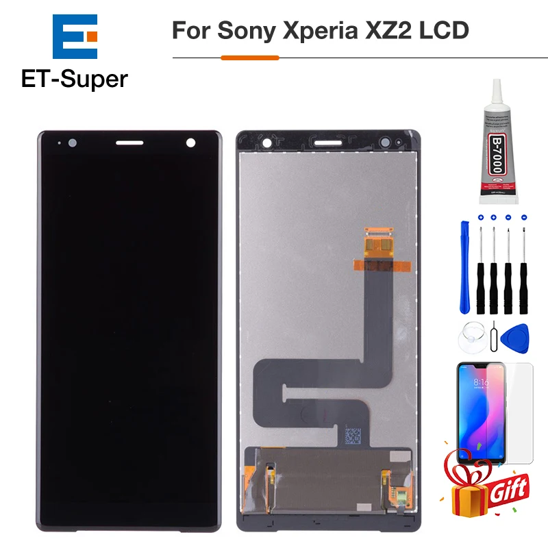 5,7 дюймовый ЖК-дисплей для sony Xperia XZ2 дигитайзер сборка H8216 H8266 H8276 H8296 сенсорный экран Запасные части для sony XZ2 lcd с бесплатной рамкой Клей закаленное стекло Инструменты для ремонта