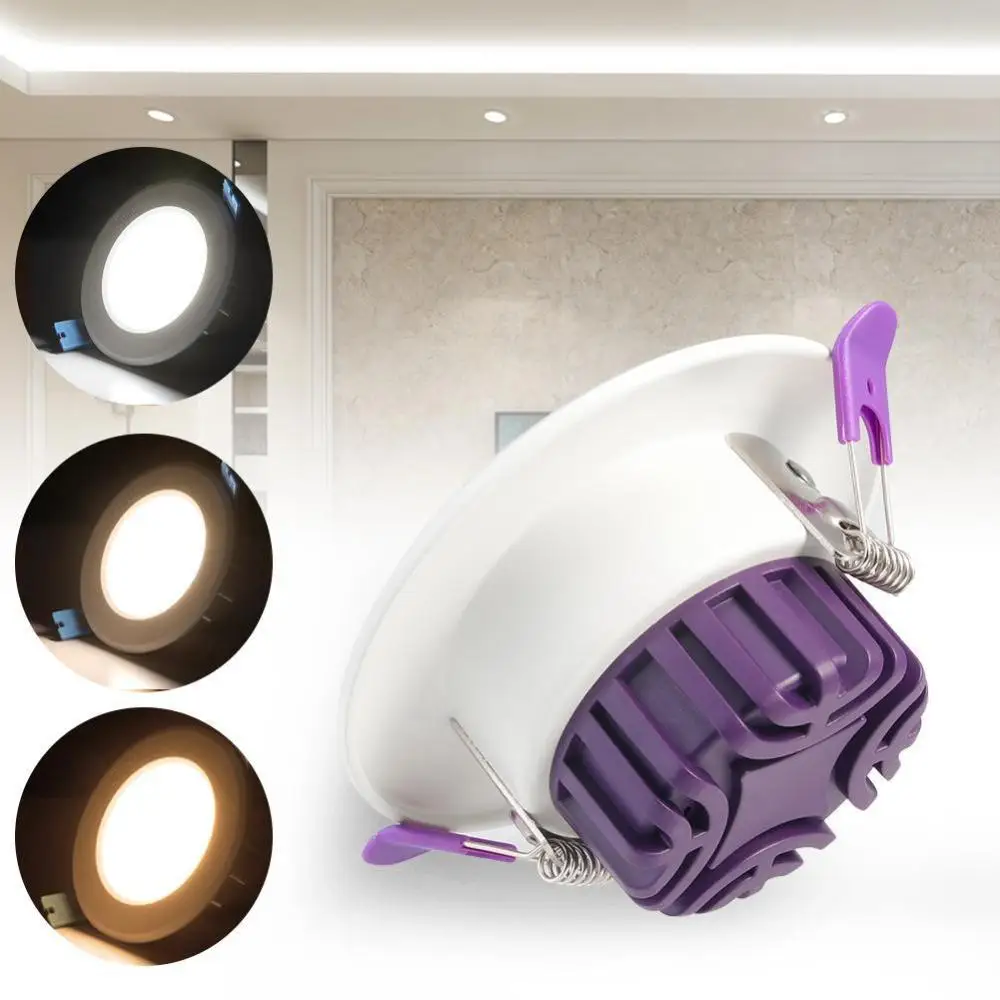 6 Pcs 3000/4000/5000K LED Downlight Recessed Surface Mounted Ceiling Lamp for Bedroom Kitchen Indoor LED Spot Lighting