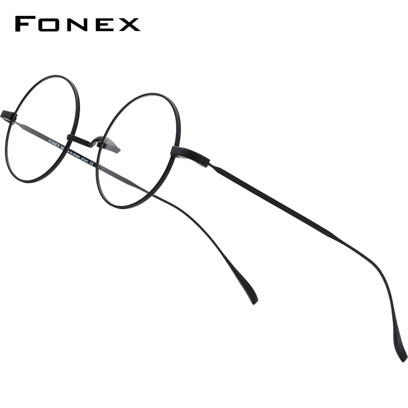 FONEX Мужские очки с титановой оправой ультралегкие круглые оптические оправы для