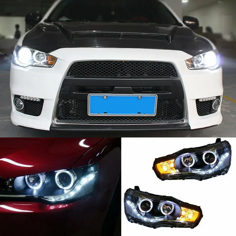 

Car Xenon Headlight Assembly with Halo LED Lamp DRL Lens for Mitsubishi Montero Lancer 2010 2011 2012 2013