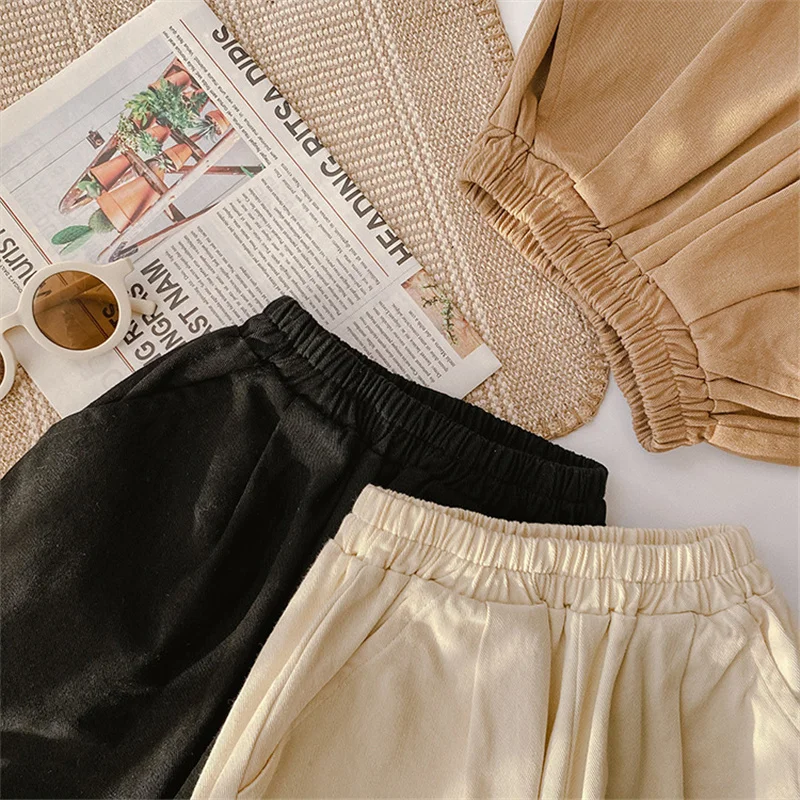 Korean style spring boys and girls solid casual pants unisex fashion loose all-match trousers for kids clothes girls pants,boys pants,kids pants,girls trousers