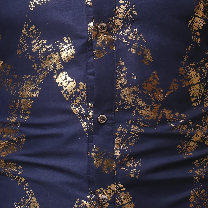 Модная бронзовая Мужская рубашка с геометрическим рисунком, Camisas Hombre,, брендовая приталенная Мужская рубашка с длинным рукавом, деловая мужская рубашка-смокинг