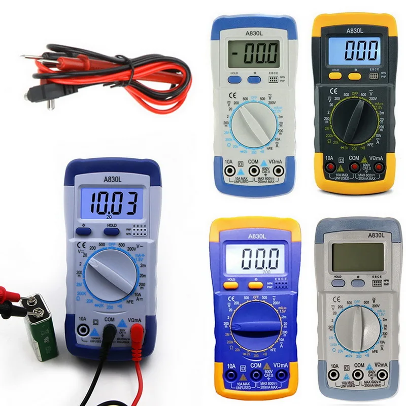 Цифровой мультиметр DT830B AC/DC 750/1000 в ЖК-дисплей Портативный Вольтметр Амперметр Ом тестер Автоматический диапазон тока Измеритель сопротивления тестер