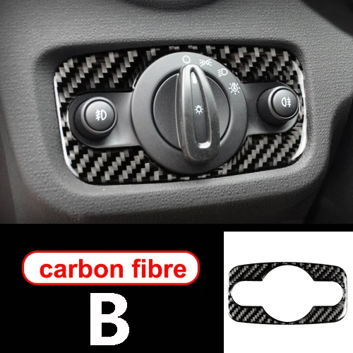 Углеродное волокно интерьер фары наклейки на выключатель для Ford Fusion MONDEO Figo Escort Fiesta C-MAX Figo Стайлинг Аксессуары - Название цвета: B