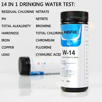 

100Pcs 14 In 1 Water Test Strips For Aquarium Spa Pool Pond Water Drinking Water Drinking Water Test Strip Tap Water Quality