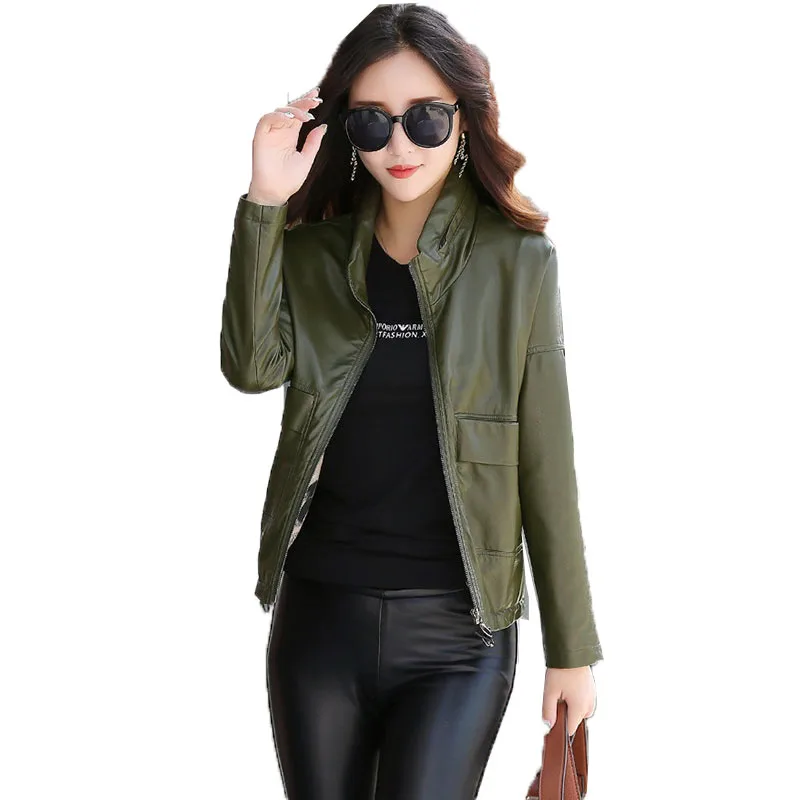 Куртка женская из овечьей кожи с длинным рукавом весна-осень | Женская одежда