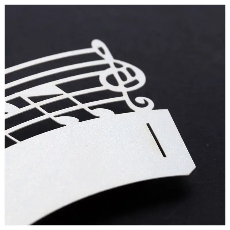 60Pcs Lace Muffin Case Cupcake Paper Cup Liner, Music Notes Staff Pattern