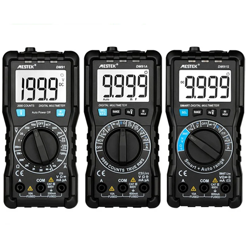 DM91A мини цифровой мультиметр, интеллектуальный мультиметр, 9999 отсчетов, Автоматический диапазон напряжения, амперметр, мультиметр, мультитестер