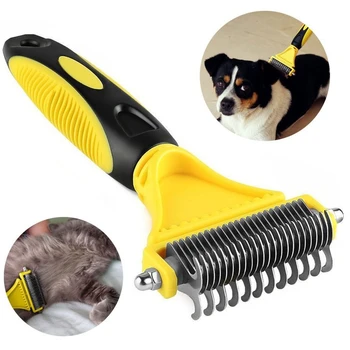 

Open Knot Comb Pet Stainless Steel Rake Knife Professional Cat Double Sided Hair Removal Brush Puppy Fur Trimming Grooming Tool
