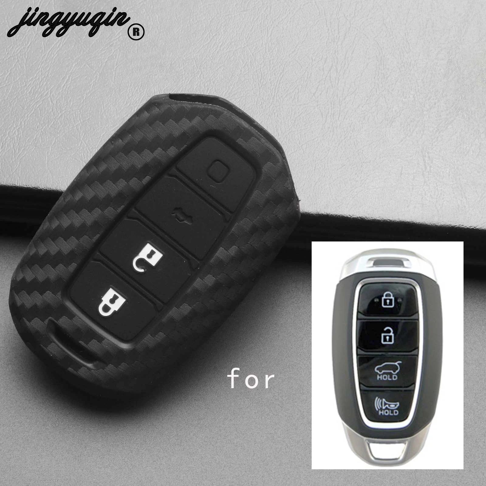 Чехол для ключей jingyuqin из углеродного волокна чехол Hyundai i30 Ix35 Solaris Azera Elantra Grandeur Ig