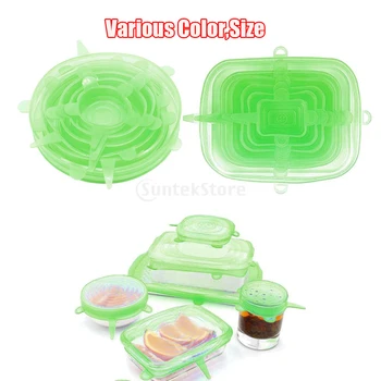 

12 pieces Kitchen Silicone Stretchy Wrap Lids Pot Bowl Covers ECO-FRIENDLY