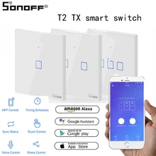 SONOFF T2 TX умная панель с 3 бандами для Alexa Amazon Google Home умный дом автоматизация Wi-Fi умный Переключатель ЕС, Великобритании и США