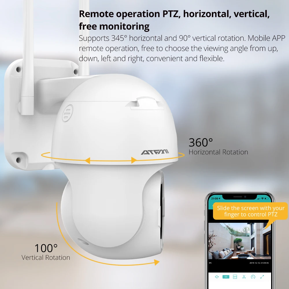 ATFMI уличная Ip камера Wifi Cctv Мини Ptz камера Домашняя безопасность 360 камера 2mp HD 1080p беспроводная камера видеонаблюдения скоростная купольная