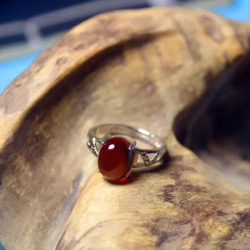 

New Fashion Garnet Bohemia Geometric ring For Women Classic Vintage Ethnic silver inlay Luxury Jewelry namour Charm Gift