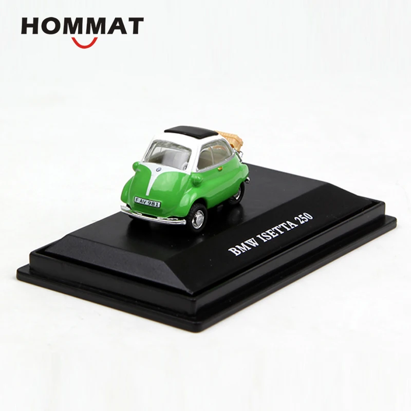 

HOMMAT 1:72 Scale Isetta 250 Model Car Alloy Diecast & Toy Vehicles Simulation Vintage Car Model Gifts For Kids Green With Box
