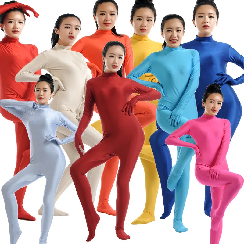 Сексуальное женское балетное боди Zentai из спандекса полностью Облегающий